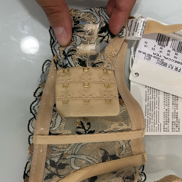 La Perla Altea Wired Lace Bralette 36C Nude NWT Embroidered Lingerie - Picture 8 of 13